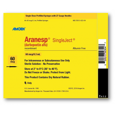 ARANESP 60 MCG ( DARBEPOETIN ALFA ) 4 PREFILLED SYRINGES